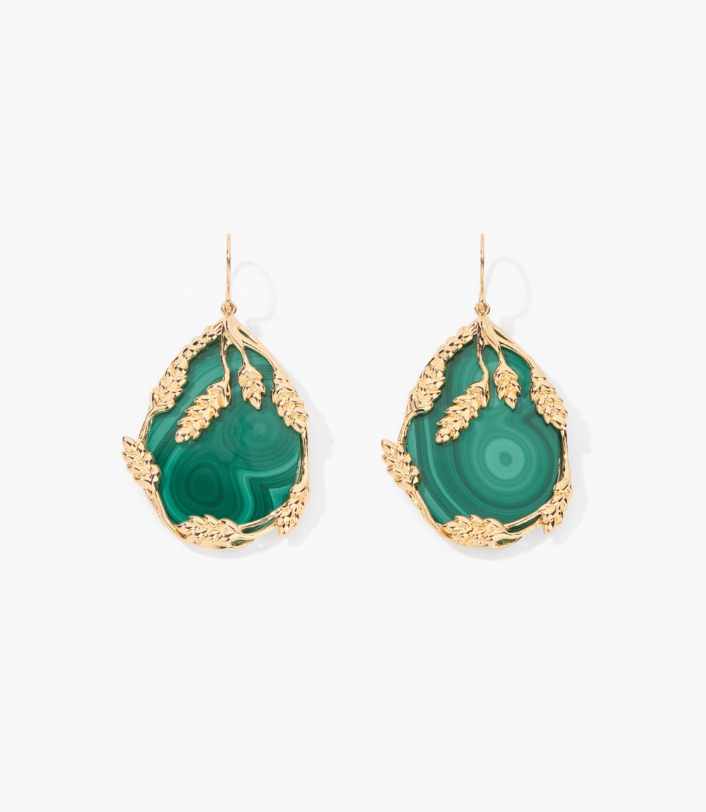 Boucles d'oreilles Françoise Malachite Aurélie Bidermann