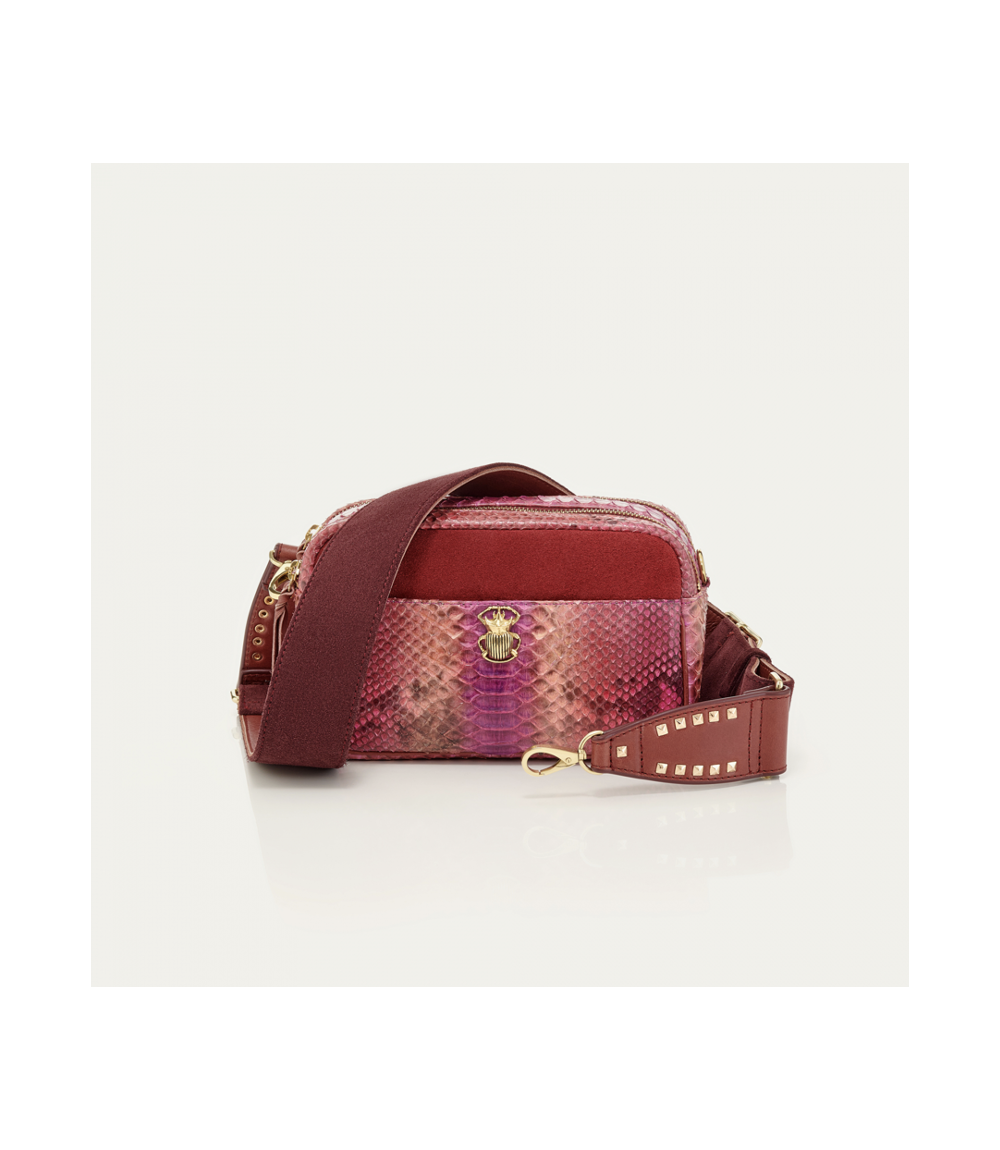 Sac Lily Python Bordeaux Rose