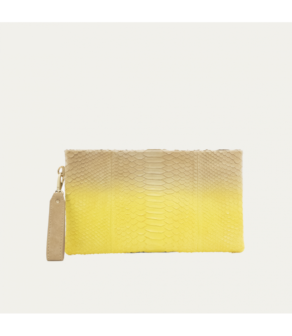 Pochette Python Lou Jaune Maïs