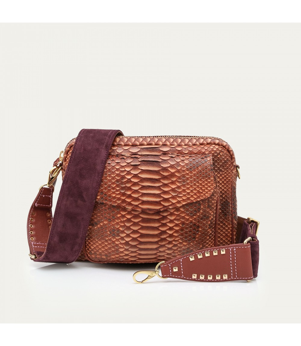 Sac Big Charly Python Cuivre Lavé - Claris Virot