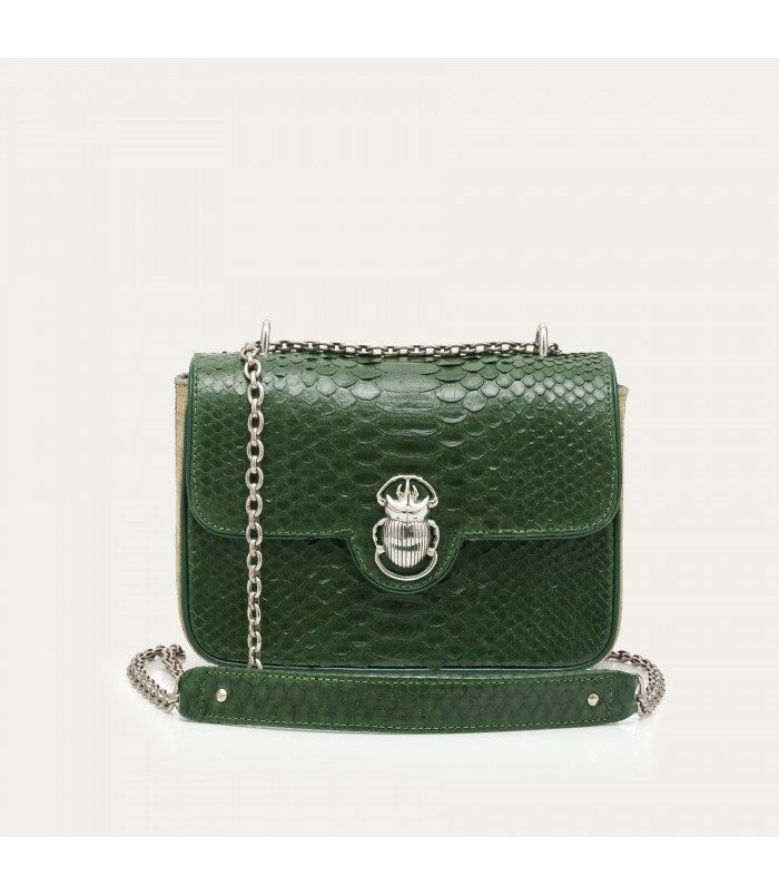 Sac Ava Medium Python Vert Bronze - Claris Virot