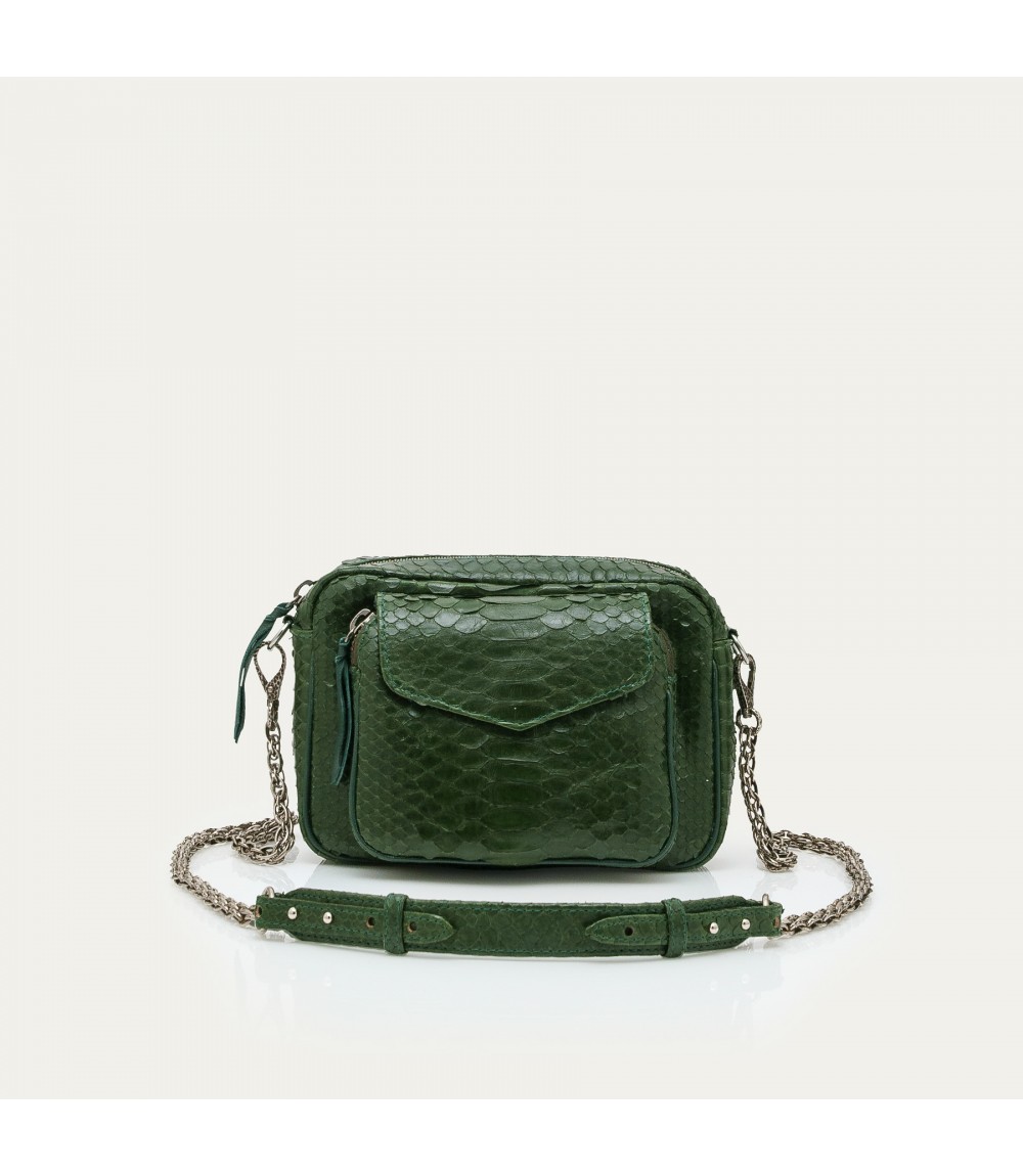 Sac Charly Python Vert Bronze - Claris Virot